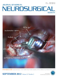 'Journal of Korean Neurosurgical Society'지 논문게재 ( Vol. 52, September 2012 ) 이미지